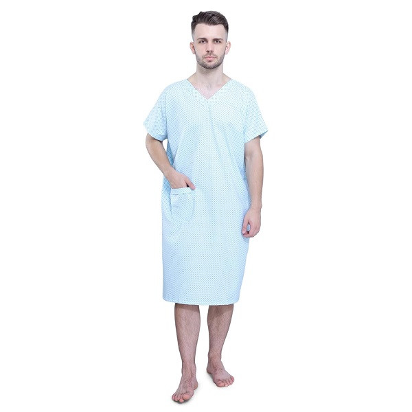 Welltrust Healthcare Unisex Back open Hospital, Medical Patient OT Gown,Appreal,Uniform, Dress Light Blue, Standard Size