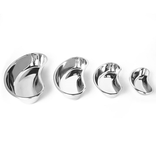 Ambygo Stainless Steel Kidney Tray Reusable and Autoclavable Tray For Hospitals, Lab & Surgical Centres (Pack of 4, Light, AHKW-S4L)
